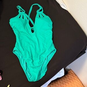 Time and Tru Women's One Piece Swimsuit - Teal